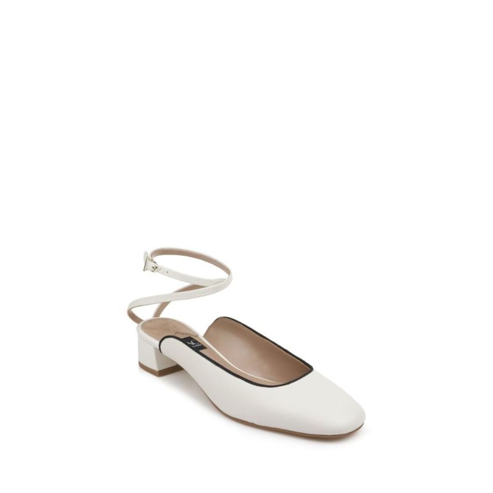 ZAC ZAC POSEN Womens Ivory Padded Voss Square Toe Block Heel Leather Pumps 8 M